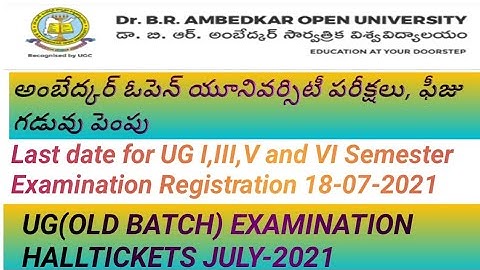 #Dr.B.R. Ambedkar Open University Latest Updates l Old Batches Hall Tickets (Yearly Exams)