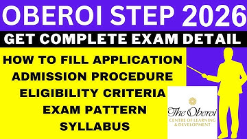 OBEROI STEP 2026 Notification (Out), Application, Dates, Eligibility, Syllabus, Pattern, Admit Card