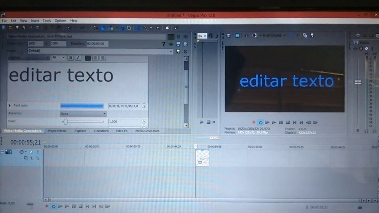 Como MUDAR A COR do texto no SONY VEGAS - YouTube