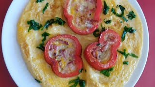 Schinkenwürfel-Paprika Omelett / Ham and Pepper Omelet