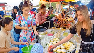 So Popular! Cambodian Street Food in Countryside Market & Night Market  So Delicious Food!