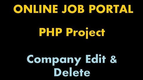 Online Job Portal Project In PHP - Php Project Tutorial (Hindi) - 10