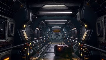 Sci-Fi Modular Corridor. 3D walkthrough animation