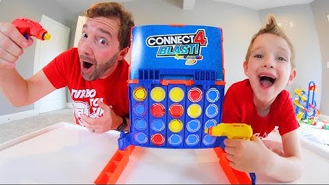 Father & Son CONNECT 4 BLAST! / A Nerf Gun Game?!