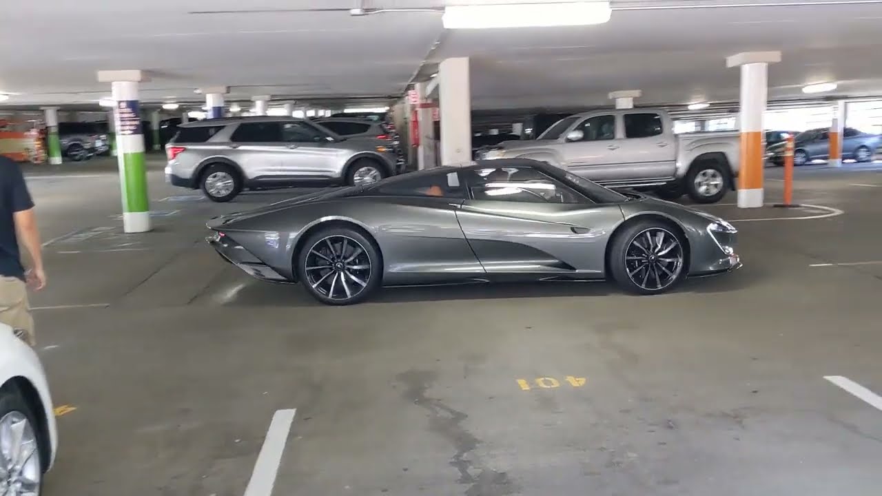 Mclaren Speedtail (1 of 106) Driving in RM Sotheby's Parking Garage (Car Week 2023)