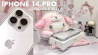 iPhone 14 Pro Unboxing (silver) || accessories, phone tour & more! 【aesthetic & relaxing】