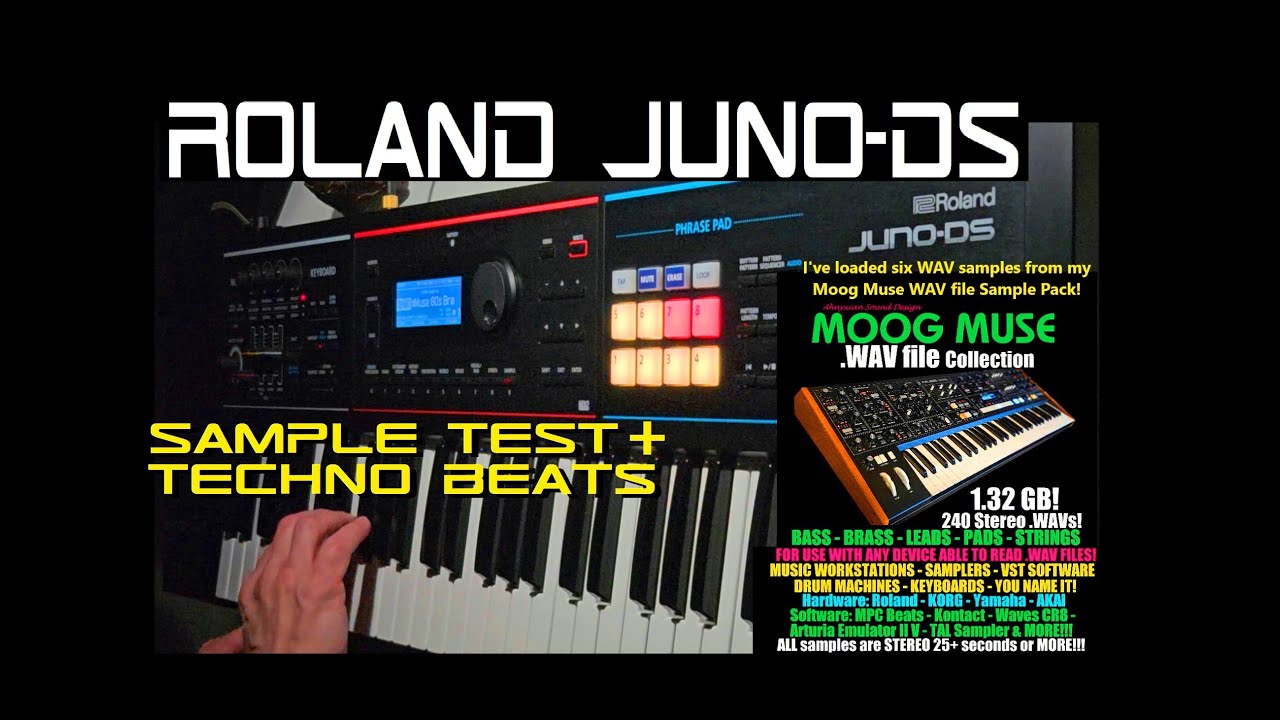 Moog Muse WAV Samples on Roland Juno-DS Synthesizer Techno Music Rik Marston