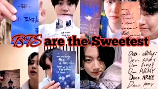 BTS wrote cards for Armys [with translation] Sweet messages during LIFE GOES ON video call 💜💜💜 screenshot 2