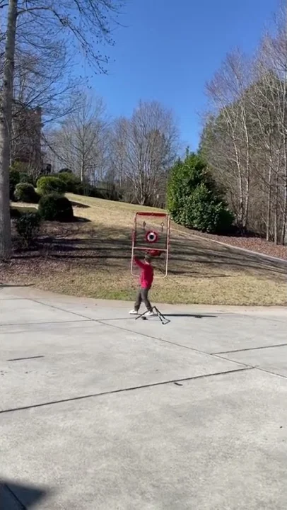 Landon Vick practicing field goal kicks