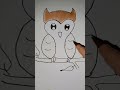 simple owl drawing for kids #drawingtutorial #drawing #artforkids #youtubeshorts #ytshorts