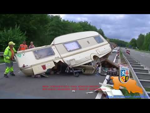 CARAVAN CRASH! CARAVAN ACCIDENT! ATC ESC STABILISER NO SAFTEY!