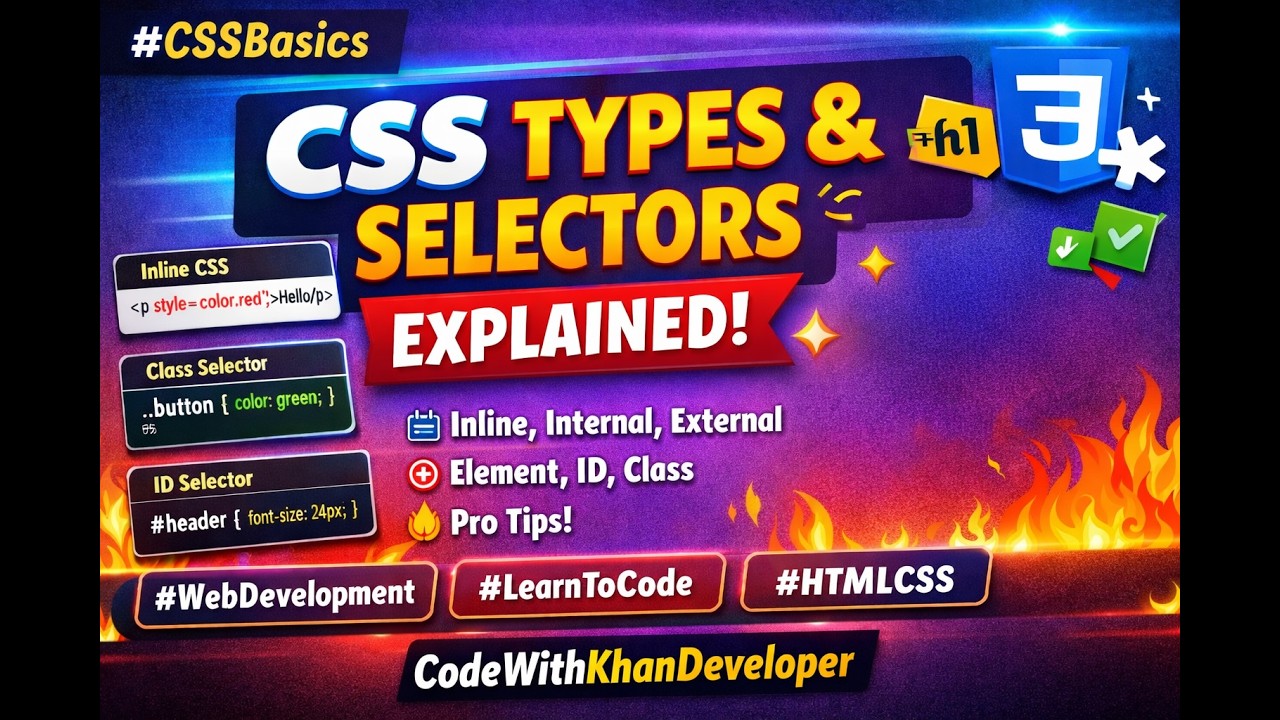 Introduction to CSS | Types of CSS & Selectors (Beginner Friendly ...