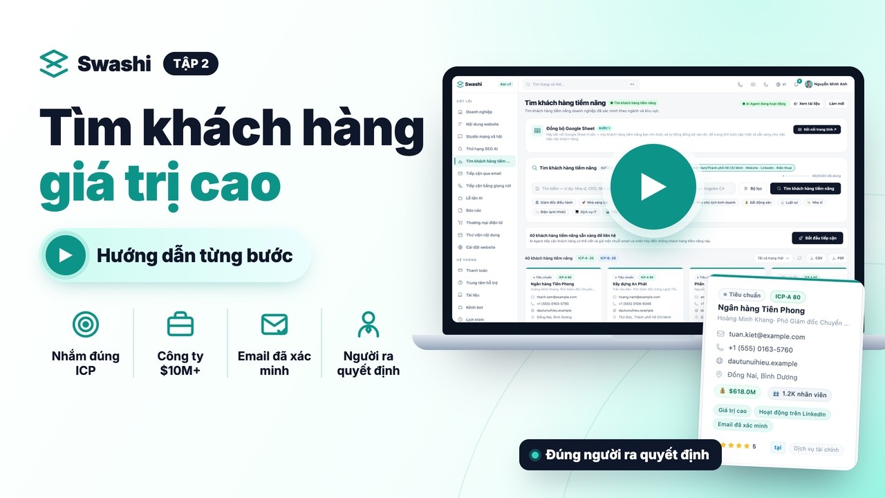 Cách tìm khách hàng tiềm năng giá trị cao với Swashi