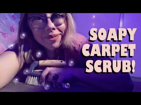 ASMR | Soapy Carpet Scrubbing With Stiff Bristle Brush | No Talking
