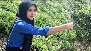 Neng Intan Mutiara Pesona Gadis Desa Cantik Alami Lagi Istirahat di Kebun Teh