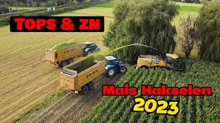 Mais Hakselen 2023  Tops & zn  New Holland FR780  4K Drone & Gopro VELD 2