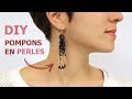 DIY créer des pompons en perles et les monter en boucles d'oreilles