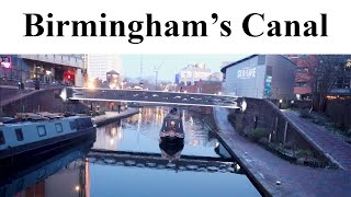 Birmingham's Canal - A 4k Drone Video - National Sea Life form outside - Birmingham City Centre