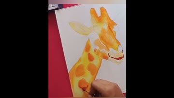 giraffe painting tutorial #paintingtutorial #paintwithme #shorts