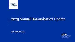 2025 Annual Immunisation Update