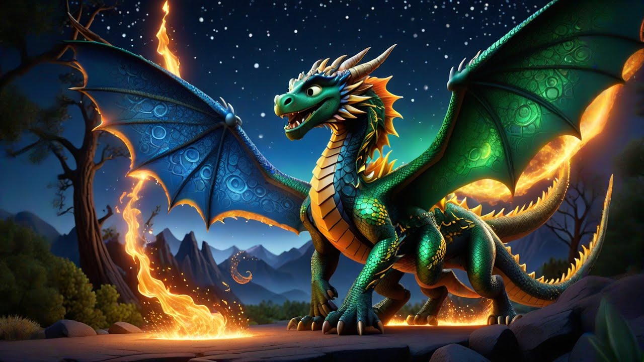 Seven Starry Dragons Fly at Night | Dragon Song for Kids | Nursery Rhymes and Baby Songs