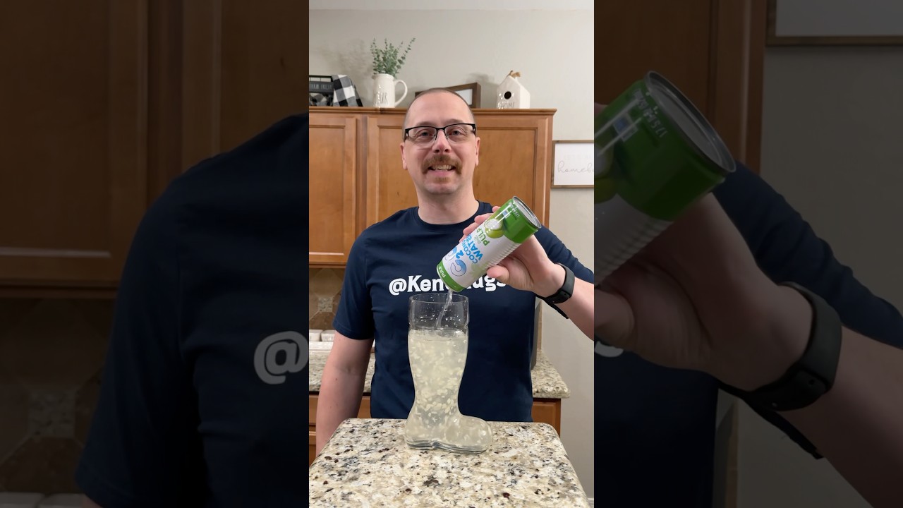 Chugging C2O Coconut Water with Pulp! 