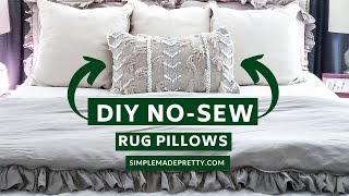 No-Sew Boho Pillow Covers - DIY Envelope Pillows, No-Sew Rug Pillows