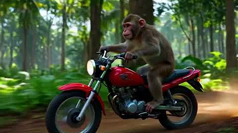 Ai Moneky bike 🚲 ride [Moneky] #sunscribenow #10milllion #videoviral #like #aivideo 