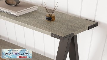 Garvee Farmhouse Console Table 43.3" Entryway Table with Storage V Shaped Legs Metal