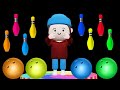 Head shoulders knees  toes with bowling ball  exercise song for kids  rhymes and songs