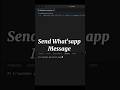 ⚡ Python WhatsApp Automation Hack | Send Message in 1 Second 😎 #shorts