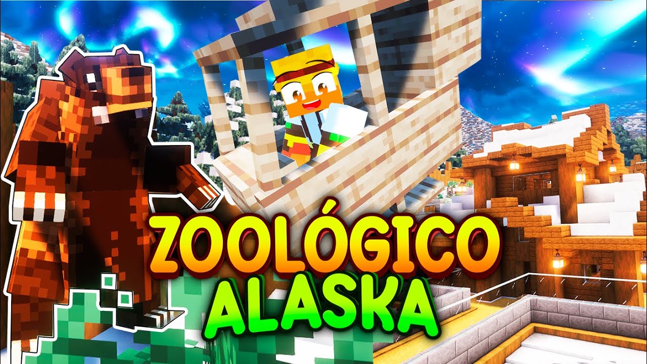 Construí un ZOOLÓGICO con ANIMALES de ALASKA en MINECRAFT 🏔️🐻