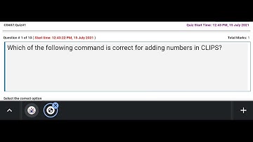 Quiz No 1 of CS607 2021
