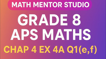 Grade 8 APS maths, gradient of a straight line,Chap#4 Ex4A Q#1(e,f)