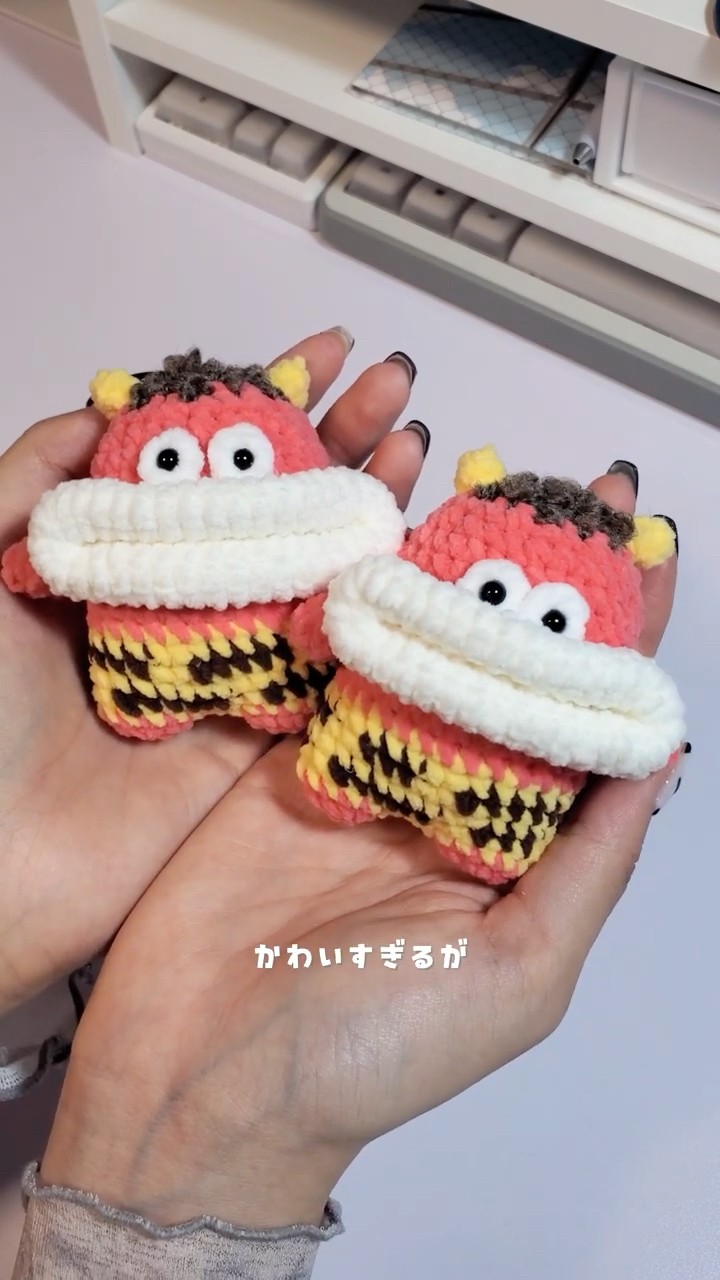 I'm going to knit a red ogre monster #Ohashimonster #crochet