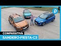 Comparativa Dacia Sandero Stepway 2021 vs Ford Fiesta vs Citroen C3 | Review en español  Diariomotor