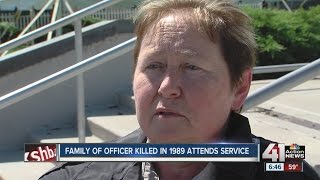 Family of KCK police officer killed in 1989 attends Detective Brad Lancaster funeral service.