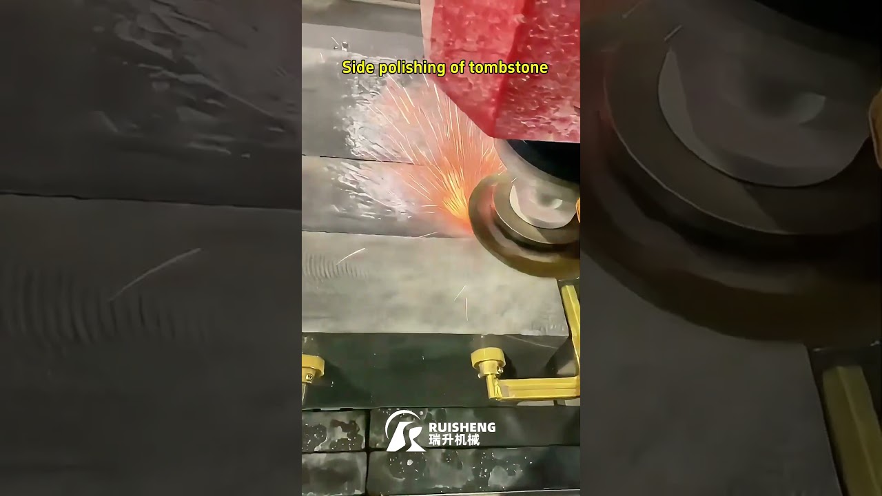 Side polishing of tombstone with Automatic tool changing integrated polisher 