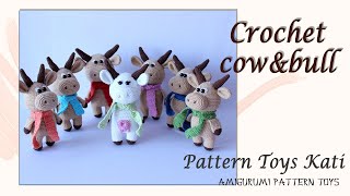 Crochet Bull Cow With Calf Pattern, Bull Cow Amigurumi