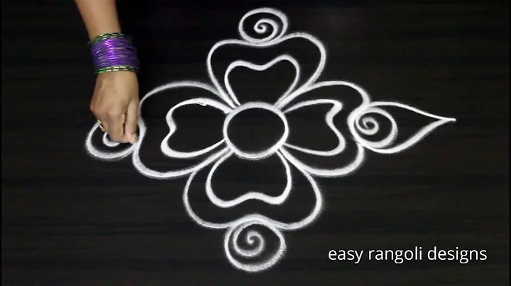 Beginners freehand rangoli kolam designs | simple muggulu without dots