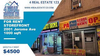 Morris Heights: 1000 sqft Ground Floor Commercial Bronx Storefront For Rent Jerome Ave (Bronx)