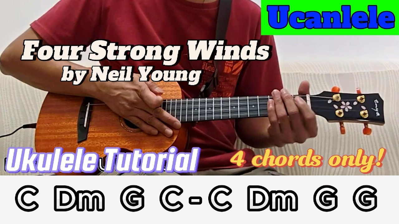 Four Strong Winds by Neil Young Ukulele Tutorial @UCanLele2023
