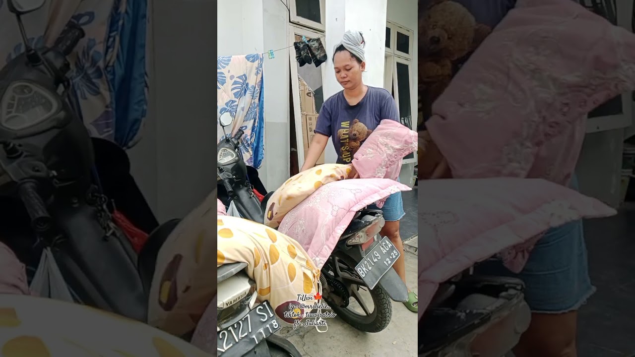 Aktifitas aku hari ini, bersihkan kamar dan jemur bantal😚