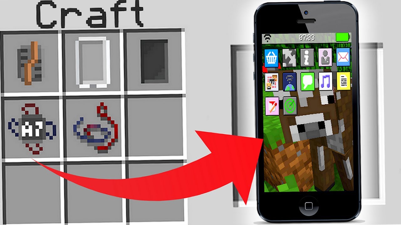 механизм телефон iphone работающий в майнкрафте #3