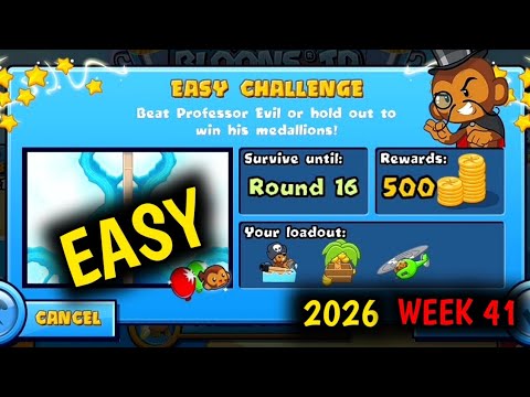 New Professor Evil Easy Challenge Week 41 Round 16 Easy BTD BATTLES... 🐵
