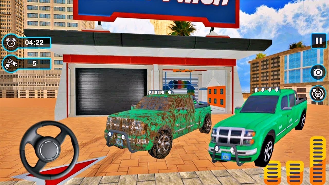 color Cars Wash Garage Service Workshop - my BMW Car vs Monster Truck Modern Auto Wash  Android Game