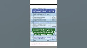 CCMT important date | last date to withdraw your seat from ccmt or admitted institute #ccmt2025