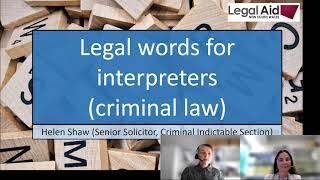 Legal Words for Interpreters  Criminal Law