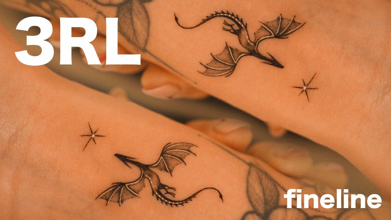 DRAGON TATTOO FINELINE TIMELAPSE