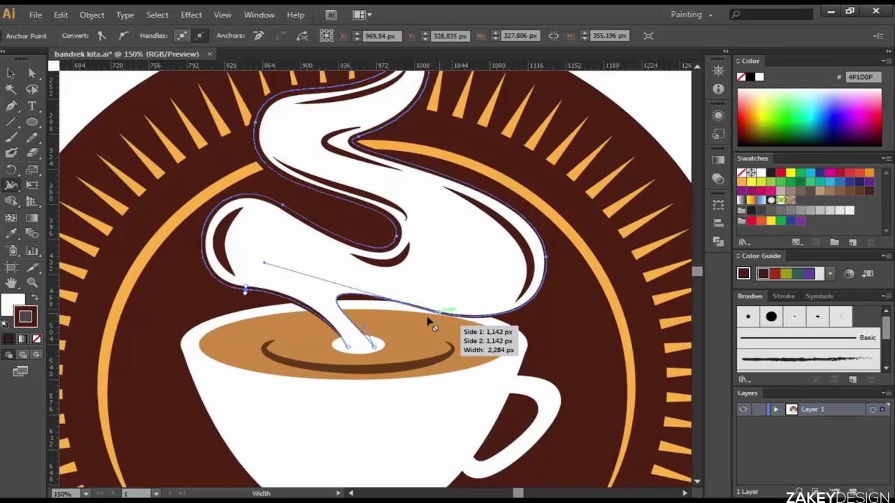 Adobe Illustrator Tutorial Coffee Vintage Logo Design - YouTube